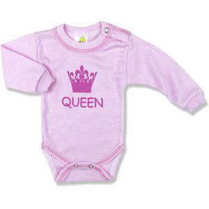 BABY´S WEAR Detské body - Kráľovná, ružové veľkosť: 56 (0-2m)