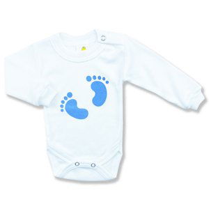 BABY´S WEAR Detské body - Baby stopy, biele veľkosť: 68