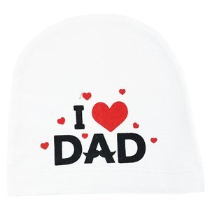 Albimama Detská čiapka - I love Dad, biely, 0-6m. veľkosť: 0-6m