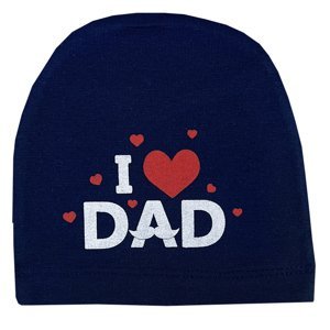 Albimama Detská čiapka - I love Dad, modrý, 0-6m. veľkosť: 0-6m
