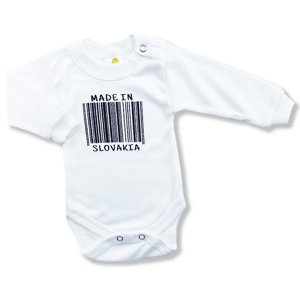 BABY´S WEAR Detské body - Made in Slovakia, biele veľkosť: 62