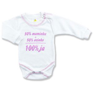 BABY´S WEAR Detské body - Maminka-Ocinko, biele veľkosť: 56 (0-2m)