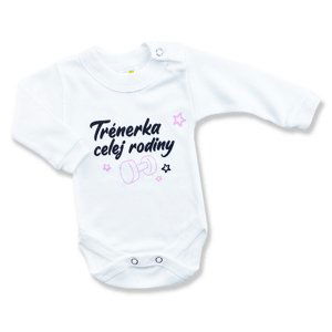 BABY´S WEAR Detské body - Trénerka, biele veľkosť: 50