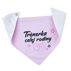 BABY´S WEAR Bavlnený slintáčik pre bábätká - Trénerka, ruž.