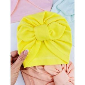 KAYRA baby Detská turbánová čiapka- Klasik, žltá 0-9m.