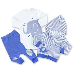 MC.ELCI baby 3dielny set pre bábätká-Elci Sloník, modrý veľkosť: 56