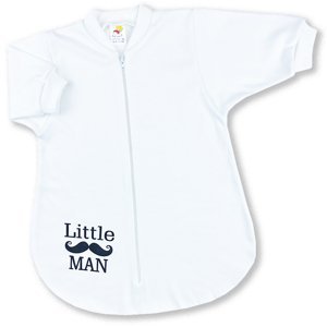 BABY´S WEAR Spací vak pre bábätká - Little Man, biely veľkosť: 56