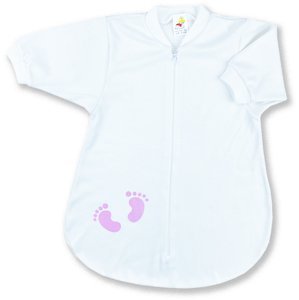 BABY´S WEAR Spací vak pre bábätká - Ružové Stopy, biely veľkosť: 74 (6-9m)