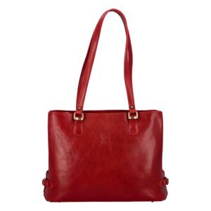 Dámska kožená kabelka na rameno červená - Delami Vera Pelle Amelisa