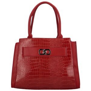 Luxusná dámska koženková kabelka červená - Maria C Caliope
