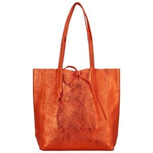 Dámska kožená kabelka oranžová - Delami Vera Pelle Ernesta