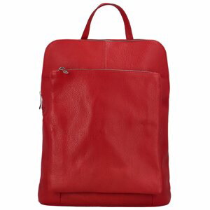 Dámsky kožený batôžtek kabelka tmavo červený - ItalY Houtel 2