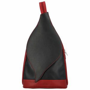 Dámsky kožený batôžtek čierno červený - ItalY Strap
