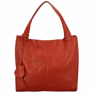 Dámska kožená kabelka tehlovo červená - ItalY Methy