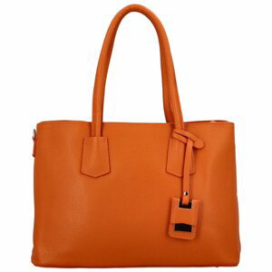 Dámska kožená kabelka cez rameno oranžová - Delami Surevy