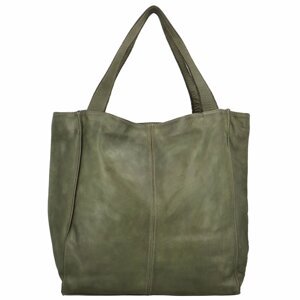 Dámska kožená kabelka do ruky zelená - Delami Vallory