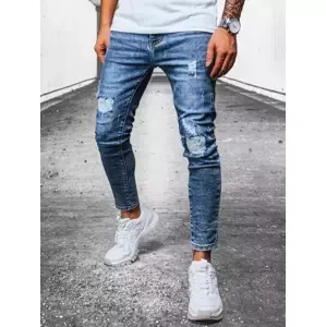Senzačné pánske modré džínsy