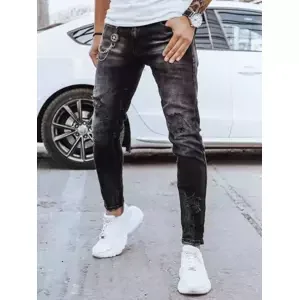 Moderné čierne pánske džínsy