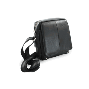 Malý černý kožený pánský crossbag 215-1919-60