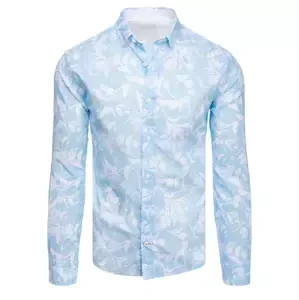 Vzorovaná modrá pánska košeľa