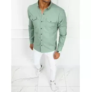 Zelená košeľa v džínsovom prevedení