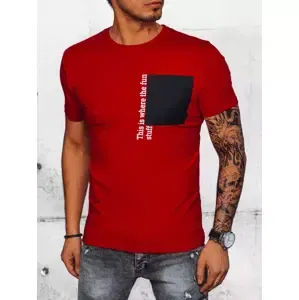 Trendové pánske červené tričko