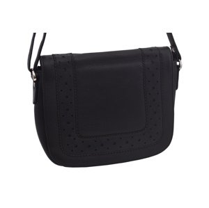 Dámska kožená crossbody kabelka čierna laser 250112