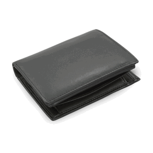 Čierna pánska kožená peňaženka s vnútornou zápinkou určená pre políciu 514-5424P-60