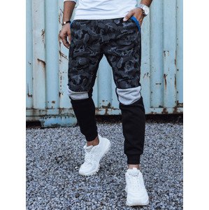 Pánske čierne camo tepláky Dstreet UX4429