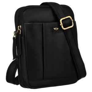 Čierna pánska kožená crossbody taška - Peterson
