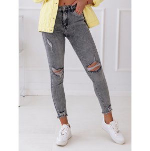 Šedé trendové džínsy