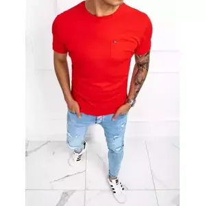 Červené tričko s náprsným vreckom