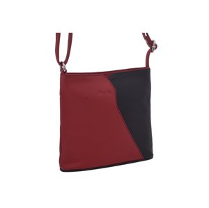 Dámska kožená crossbody kabelka červená/čierna 260112