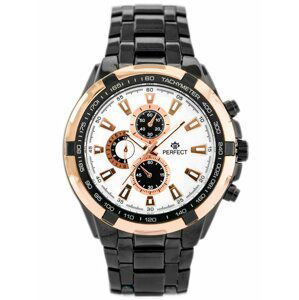 Pánske hodinky PERFECT - MILTON - black/gold2 (zp112d)