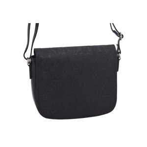 Dámska kožená crossbody kabelka čierna 250112