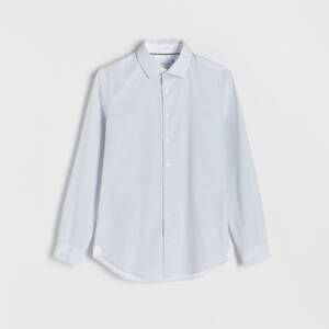 Reserved - Bodkovaná slim fit košeľa - Biela