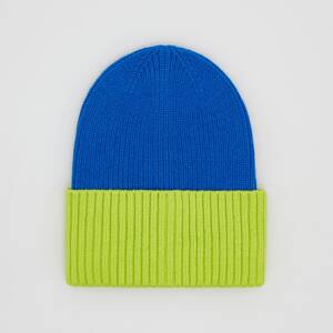 Reserved - Dvojfarebná čiapka beanie s prímesou viskózy - Modrá