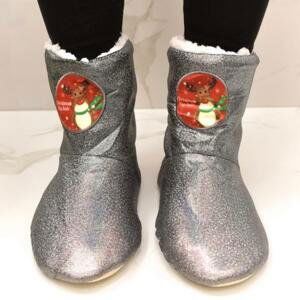 Sivé ponožkové kapce CHRISTMAS