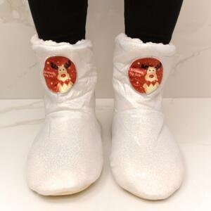 Biele ponožkové kapce CHRISTMAS