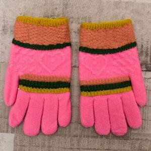 Detské vlnené ružové rukavice RESTALIA