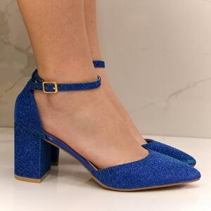 Dámske modré trblietavé sandále JENNIE
