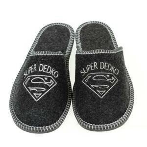 Pánske sivé filcové papuče SUPER DEDKO