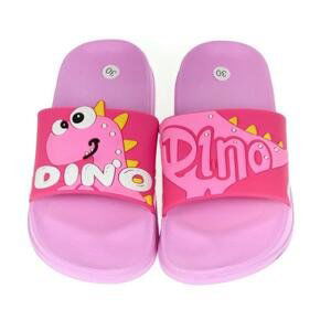 Detské gumené rúžové šľapky DINO 30-35