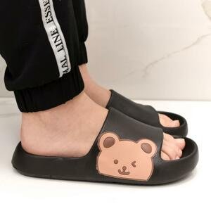 Čierne gumené šľapky UNISEX BEAR 36-41