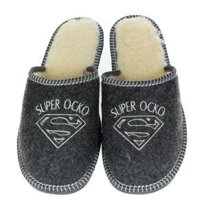 Pánske zateplené sivé filcové papuče SM SUPER OCKO