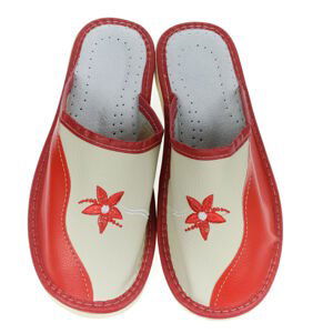 Dámske červenobéžové papuče 1ILONA