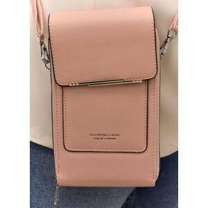 Dámska ružová kabelka na telefón/peňaženka s popruhom crossbody IVORY