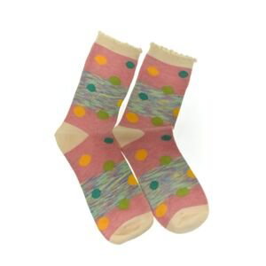 Dámske ružové bodkované ponožky LUCIA
