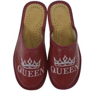 Dámske tmavočervené papuče QUEEN