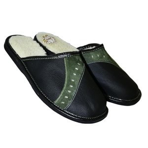Pánske čierno-zelené papuče TIBOR